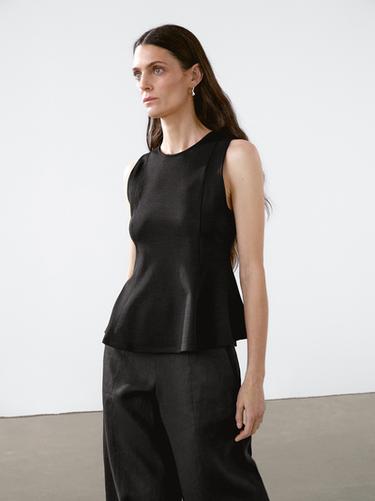 Zara Peplum halter top - Black