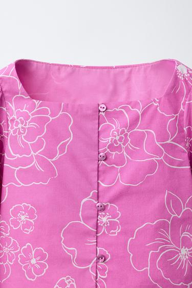 CHEMISE IMPRIMÉ FLEURS - Rose / Blanc de Zara - Image 2