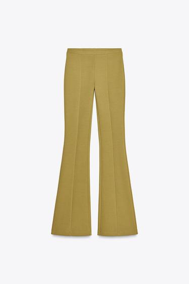 INTERLOCK FLARE TROUSERS - Oil by Zara