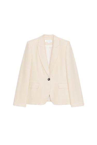 BLAZER BÁSICA CON LINO - Mantequilla de Zara