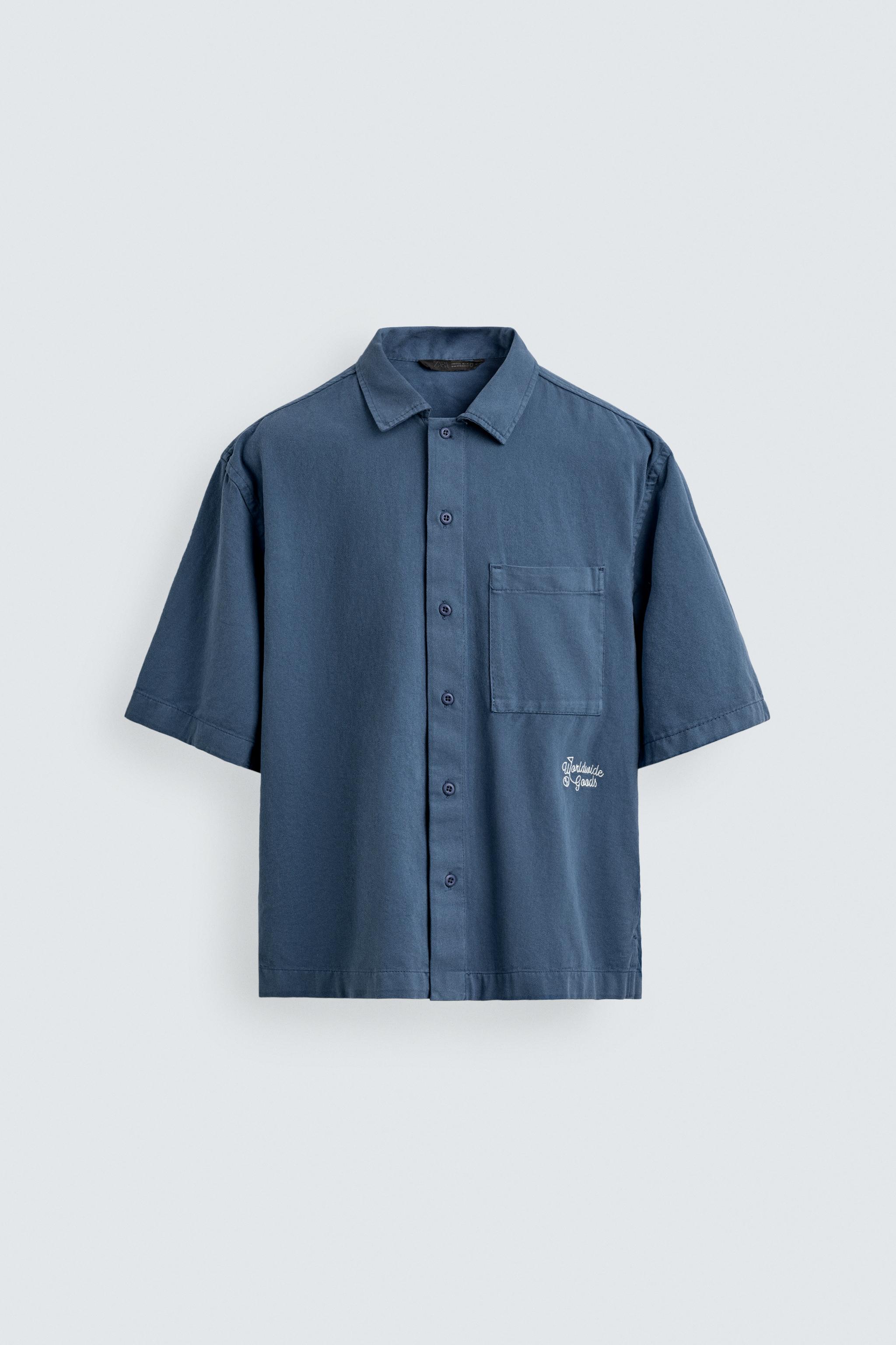 EMBROIDERED TEXTURED OVERSHIRT
