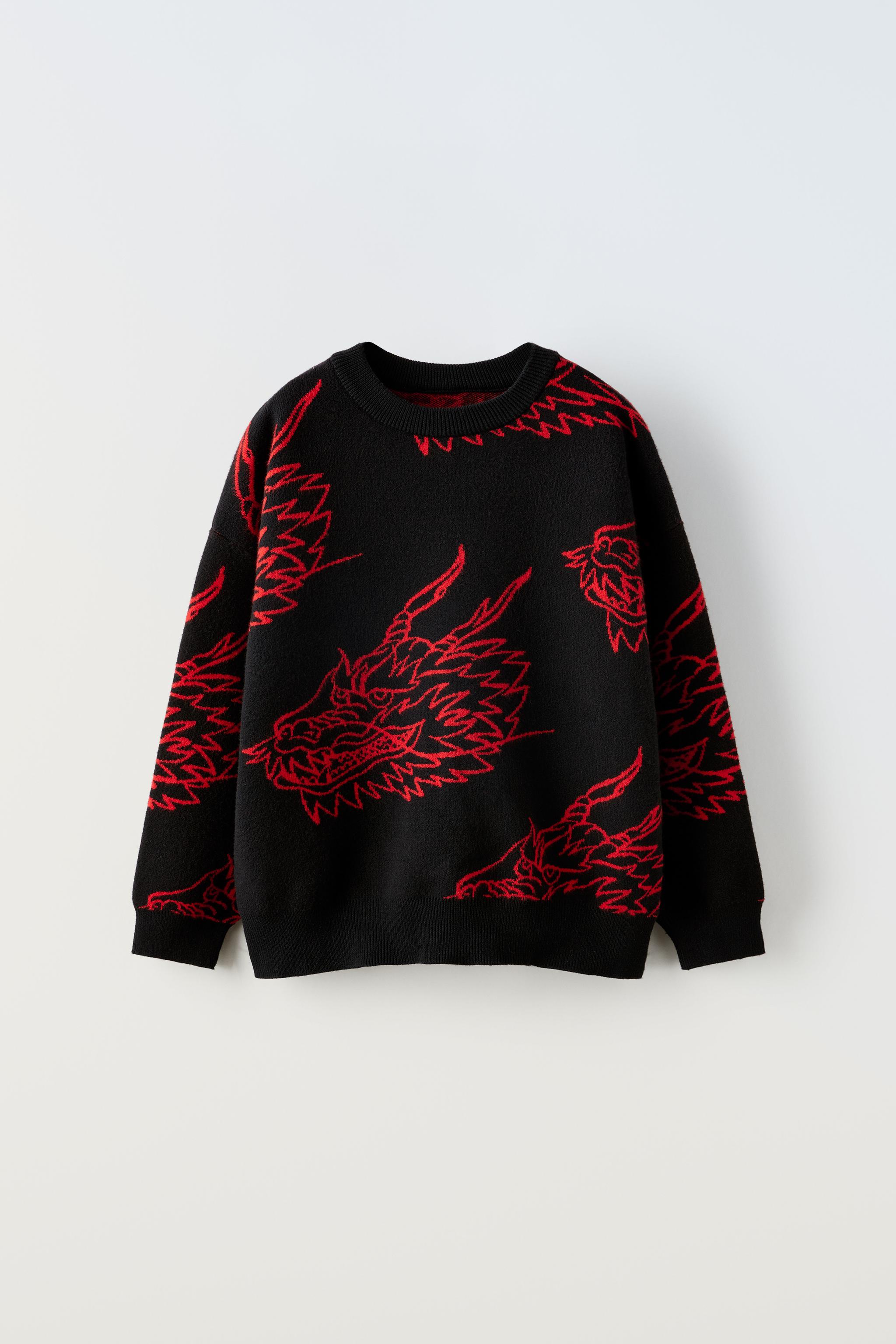 ドラゴン ニットセーター - ブラック | ZARA Japan / 日本