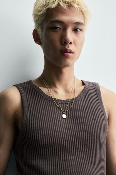 SLIM FIT RIBBED TANK TOP - Dark grey by Zara - Image 5