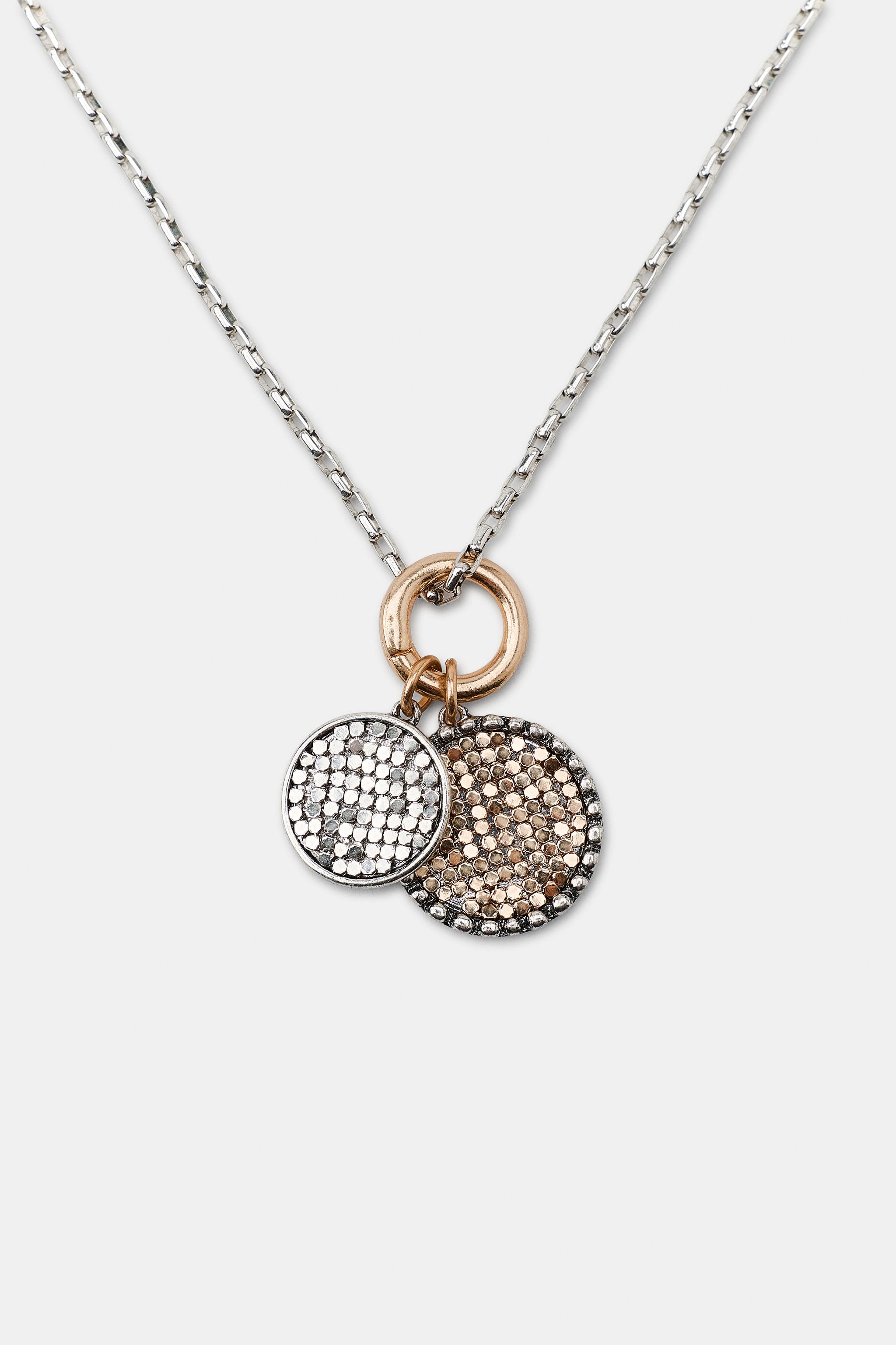 Женские аксессуары Zara PACK OF 3 CORD AND MEDALLION NECKLACES — фото 5