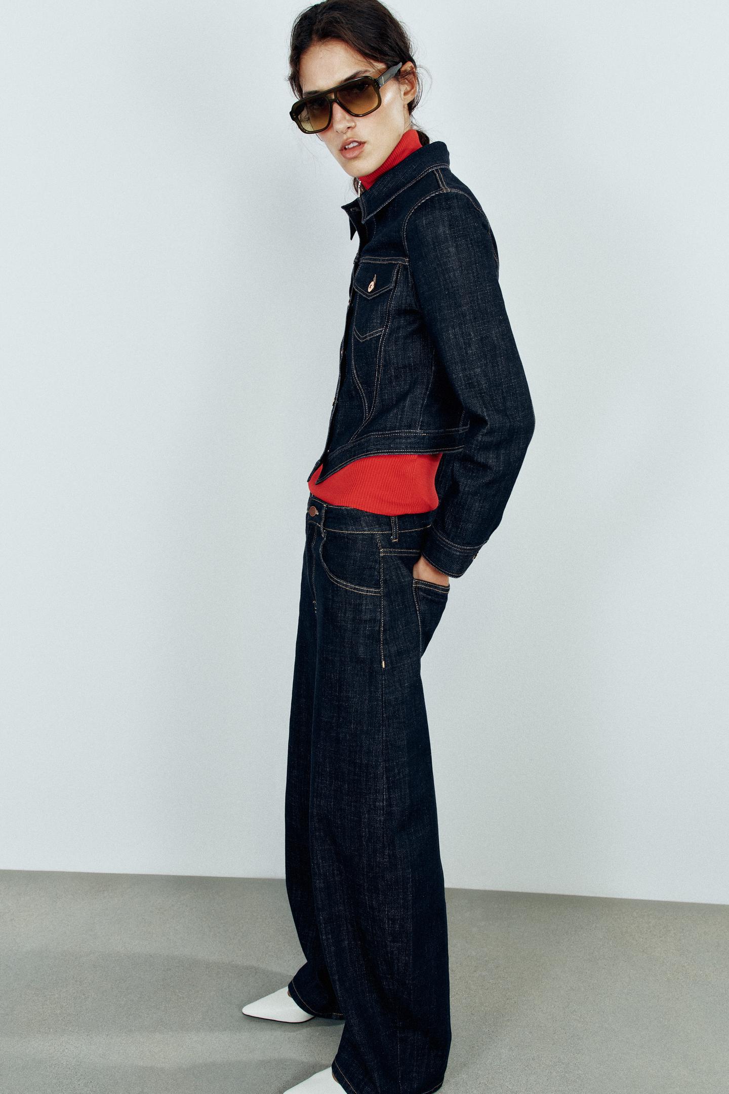 Женская куртка Zara Z1975 Denim Jacket, цвет: Синий — фото 6