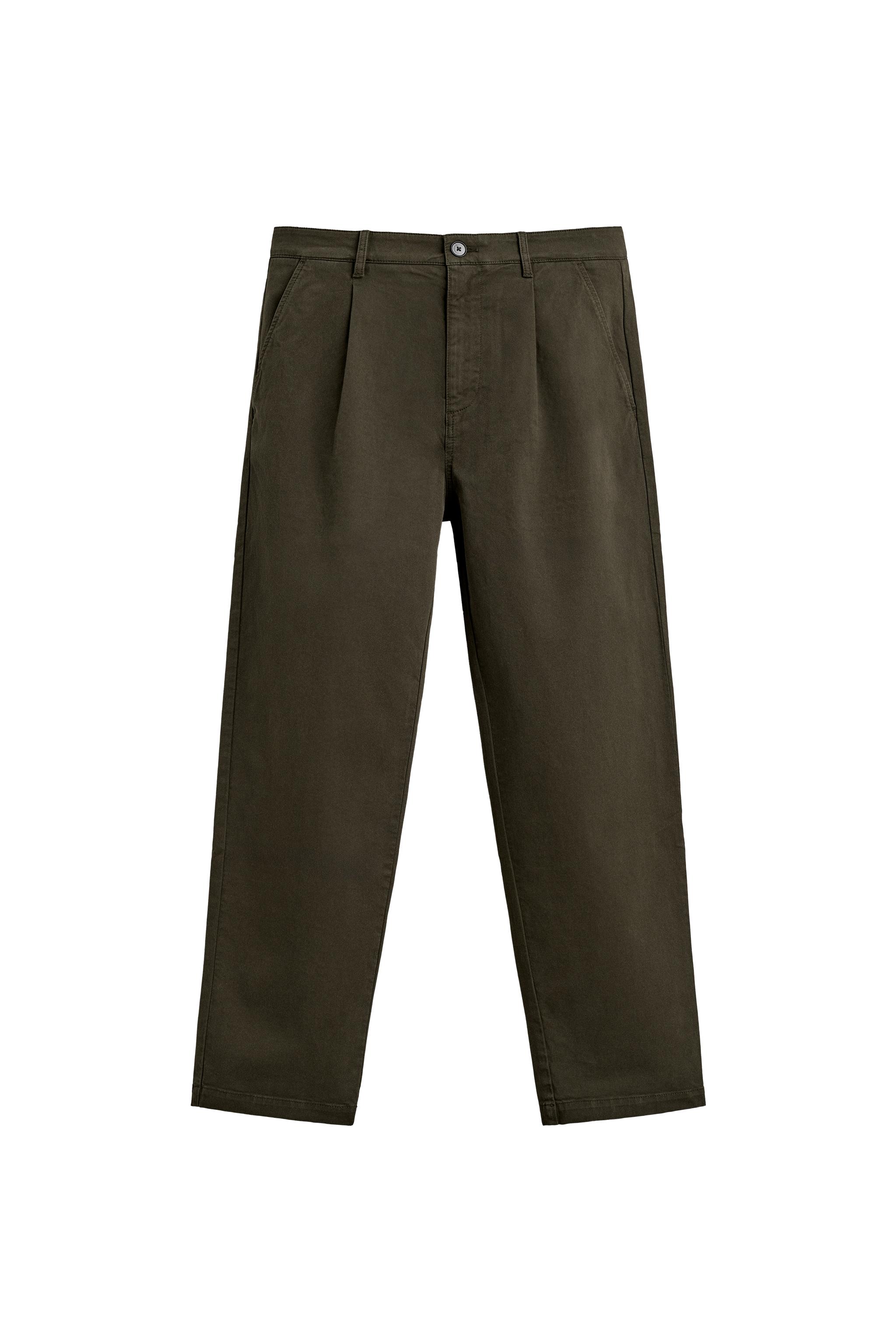 PLEATED CHINO TROUSERS