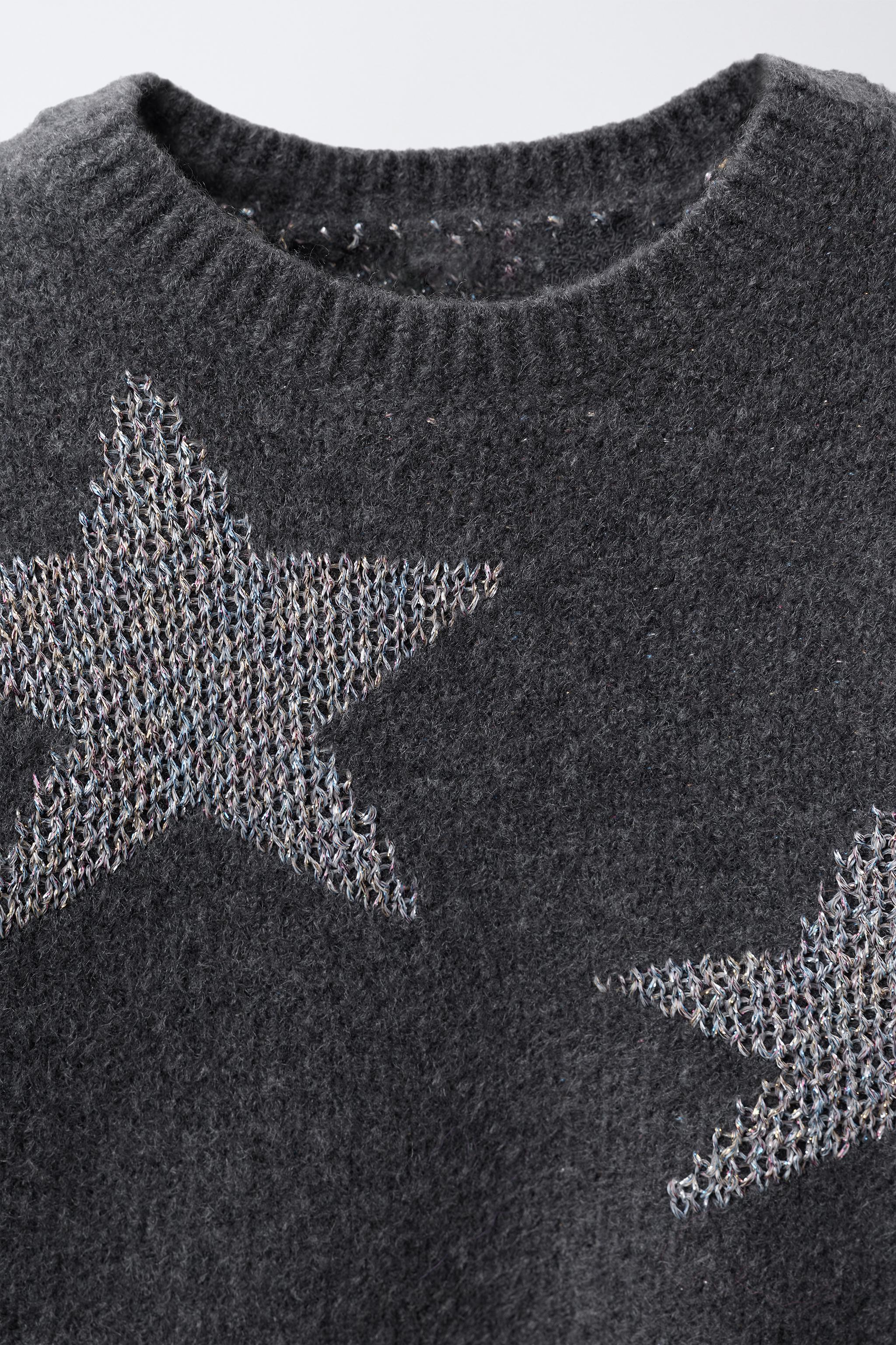 SPARKLY STAR KNIT SWEATER