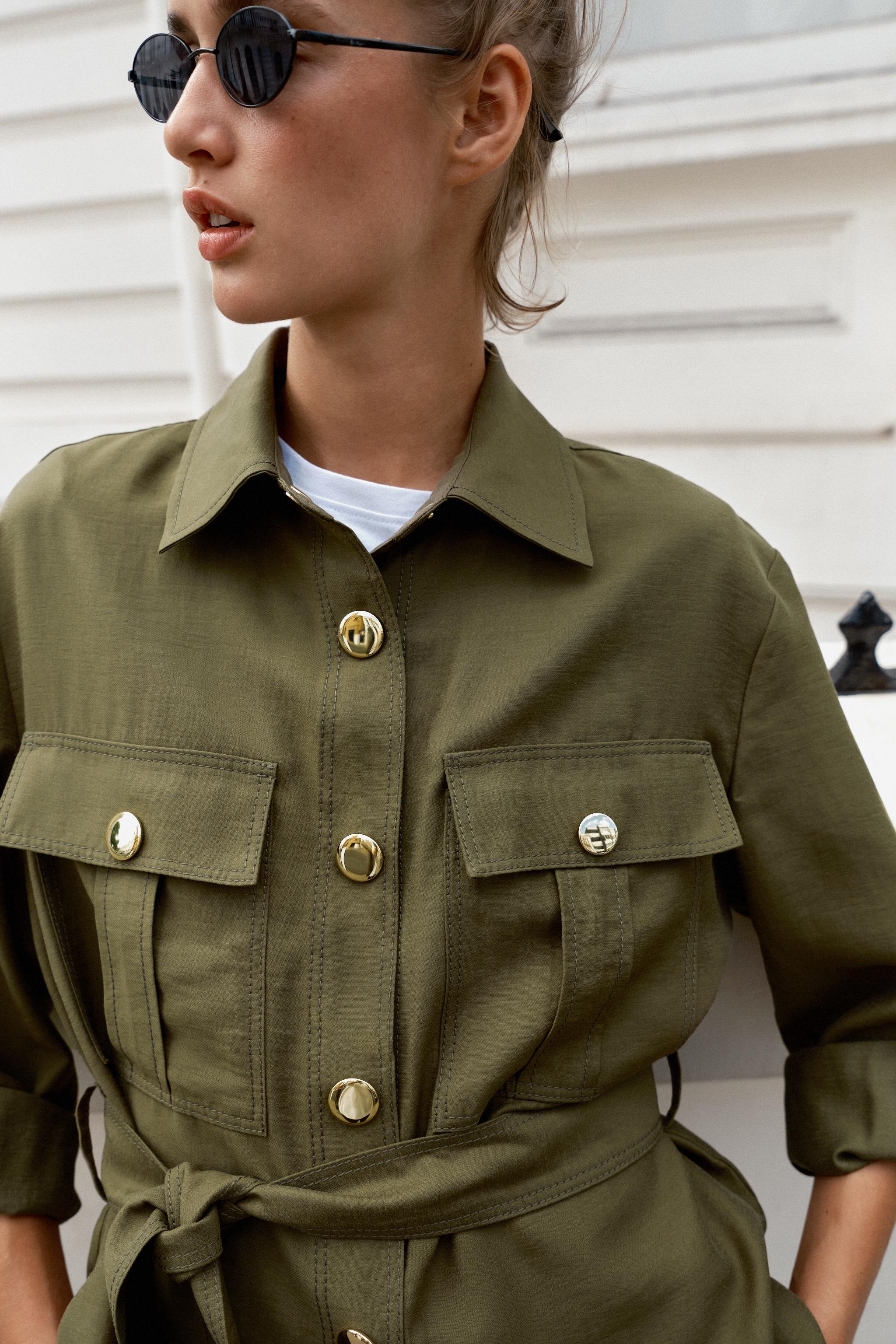 Женские куртки Zara BELTED SAFARI JACKET — фото 6