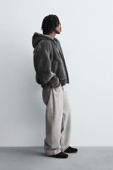 BLOUSON BOMBER RÉVERSIBLE EN MATIÈRE SYNTHÉTIQUE - Gris anthracite de Zara - Image 3