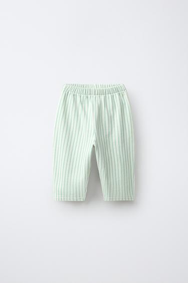 STRIPED POCKET TROUSERS - Light green by Zara - Image 0