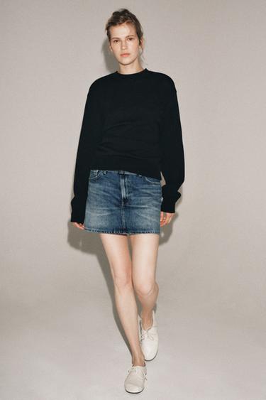 JUPE COURTE EN DENIM ZW COLLECTION - Bleu de Zara - Image 3