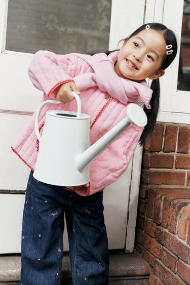 QUILTED JACKET WITH HEARTS - Light pink by Zara