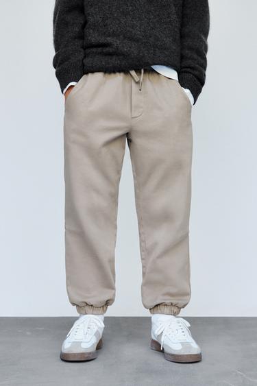 JOGGER TROUSERS WITH ELASTIC - Sand by Zara