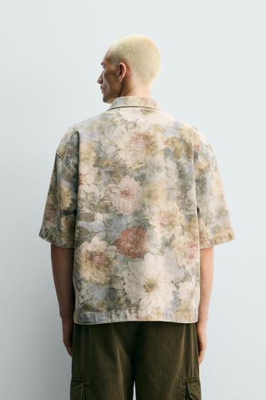CHEMISE RELAXED FIT IMPRIMÉ FLEURI DÉLAVÉ - Multicolore de Zara - Image 2