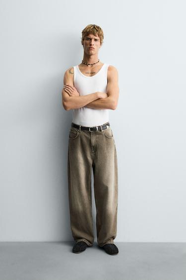 JEANS BAGGY FIT - كاكي الخاص بـ Zara