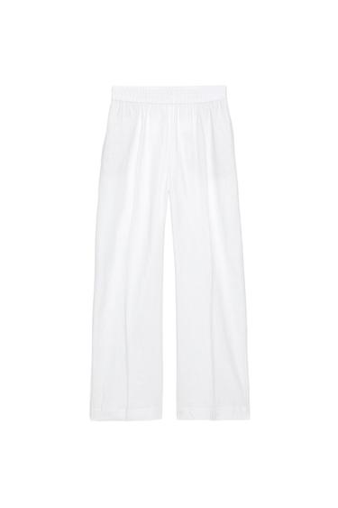 ПРЯМІ ШТАНИ З ЛЬОНОМ - Сірувато-білий Zara