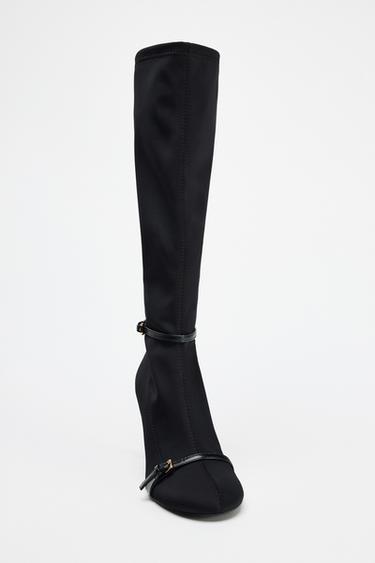 ANKLE STRAP STILETTO HEEL BOOTS - Black by Zara - Image 3