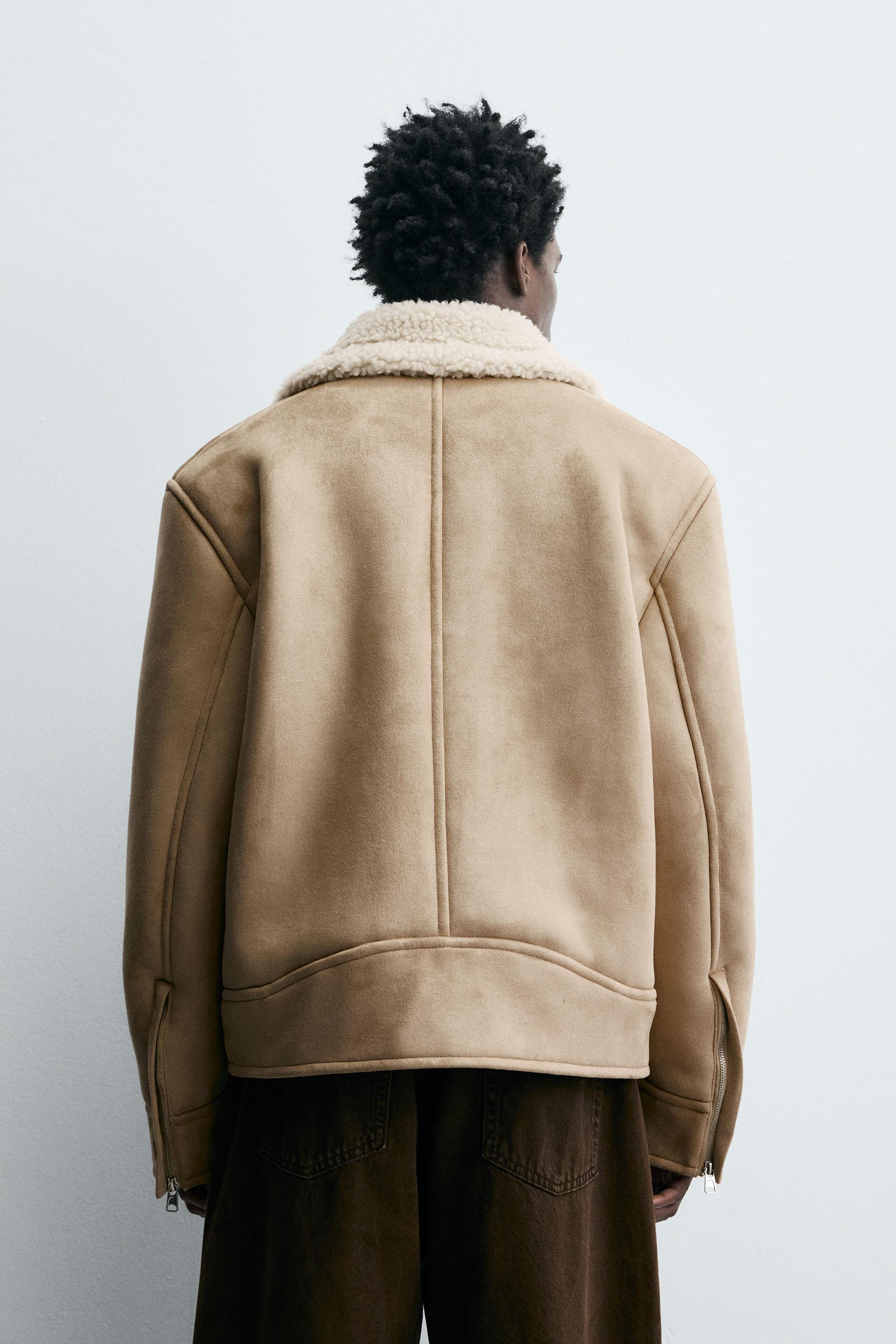 フェイクスエード ダブルフェイスジャケット ダブルフェイス フェイクスエードジャケット - ベージュ | ZARA Japan