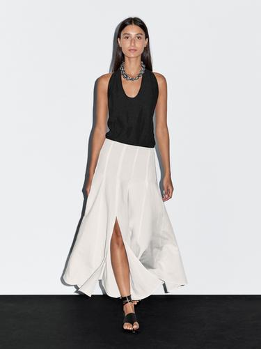 Zara Long contrast dress - Black - Image 0