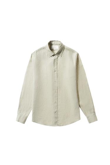 Zaras SKJORTA I 100 % LINNE - Ljust beige