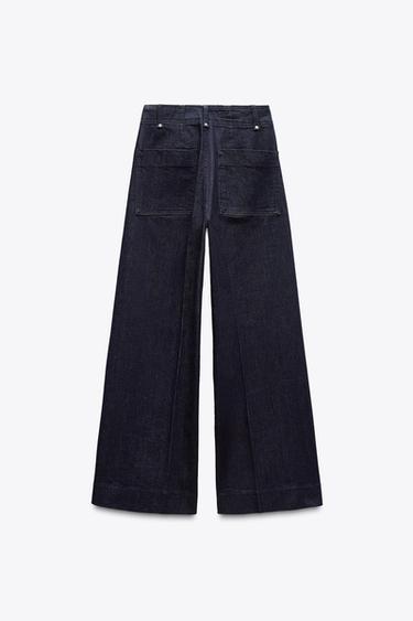 ZW COLLECTION WIDE-LEG HIGH-WAIST JEANS - Blue by Zara - Image 3