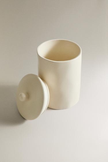 POT CÉRAMIQUE COUVERCLE - Blanc cassé de Zara - Image 1
