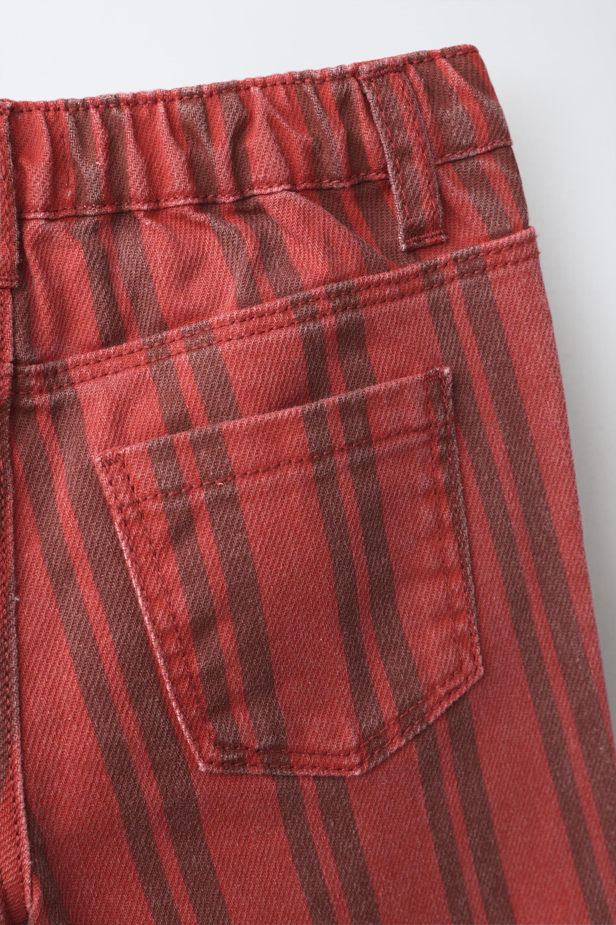 Детские джинсы Zara STRIPED CULOTTE TROUSERS — фото 5