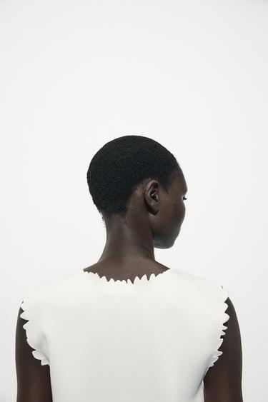 TOP INTERLOCK BRODÉ - Blanc de Zara - Image 4