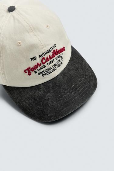 GORRA LAVADA BORDADO - Crudo de Zara