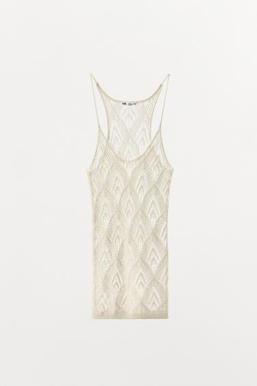 TOP À BRETELLES TRICOT ÉDITION LIMITÉE - Blanc cassé de Zara - Image 2