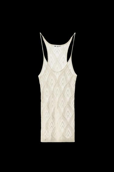 LIMITED EDITION KNITTED STRAPPY TOP - Oyster-white by Zara - Image 0