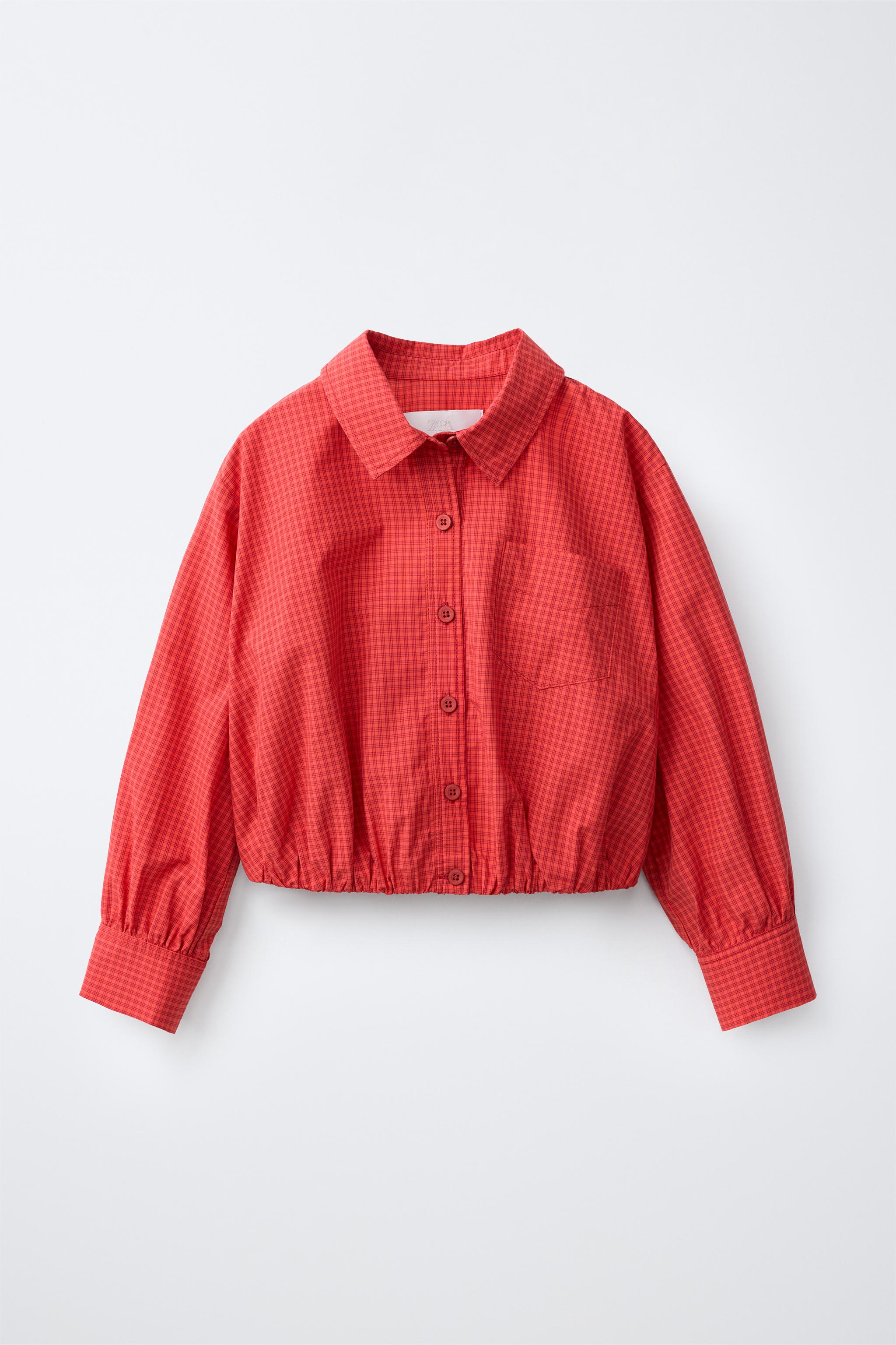 PLAID PRINT SHIRT — Red