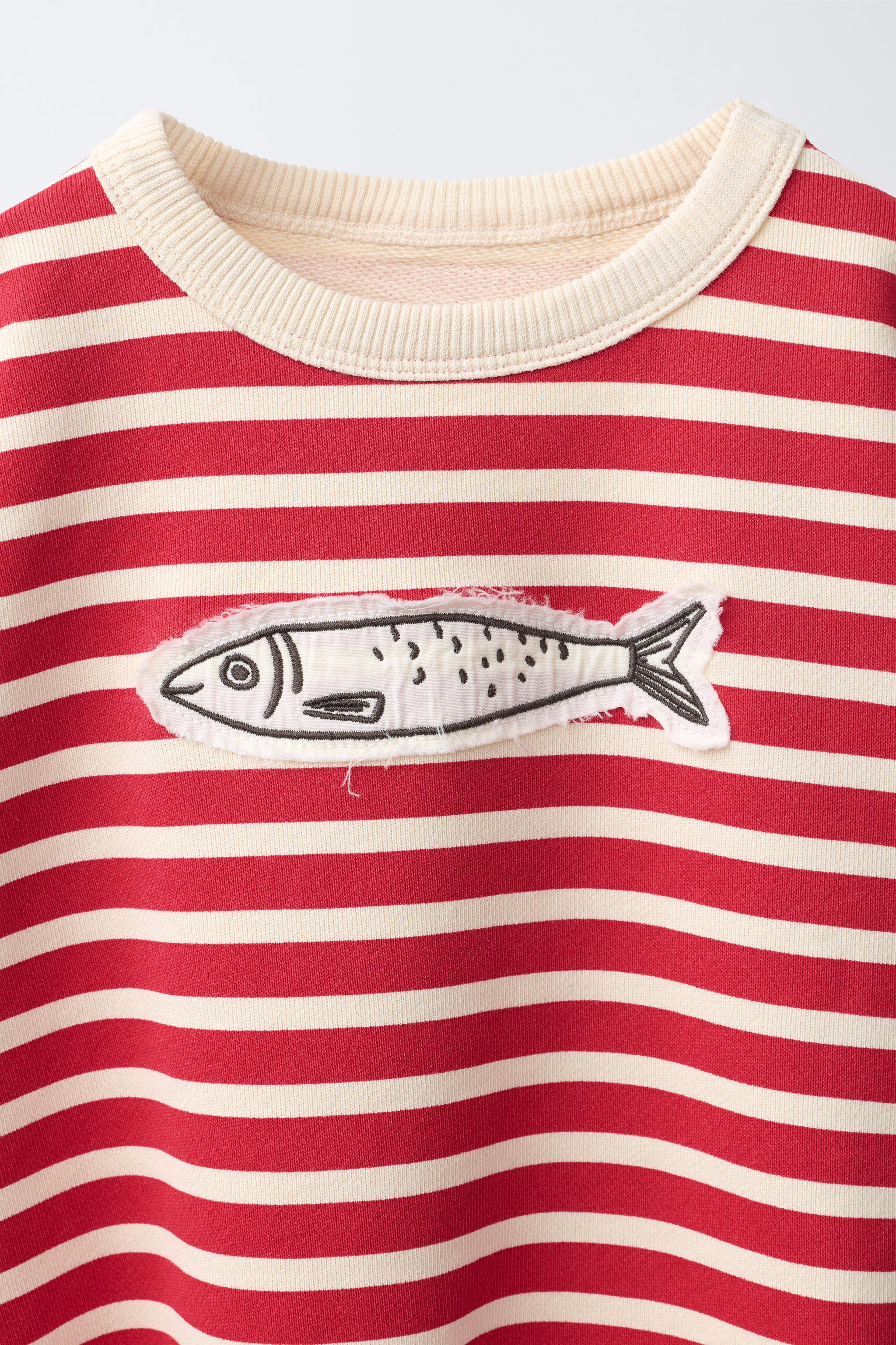 Детские худи Zara STRIPED SARDINE SWEATSHIRT — фото 4