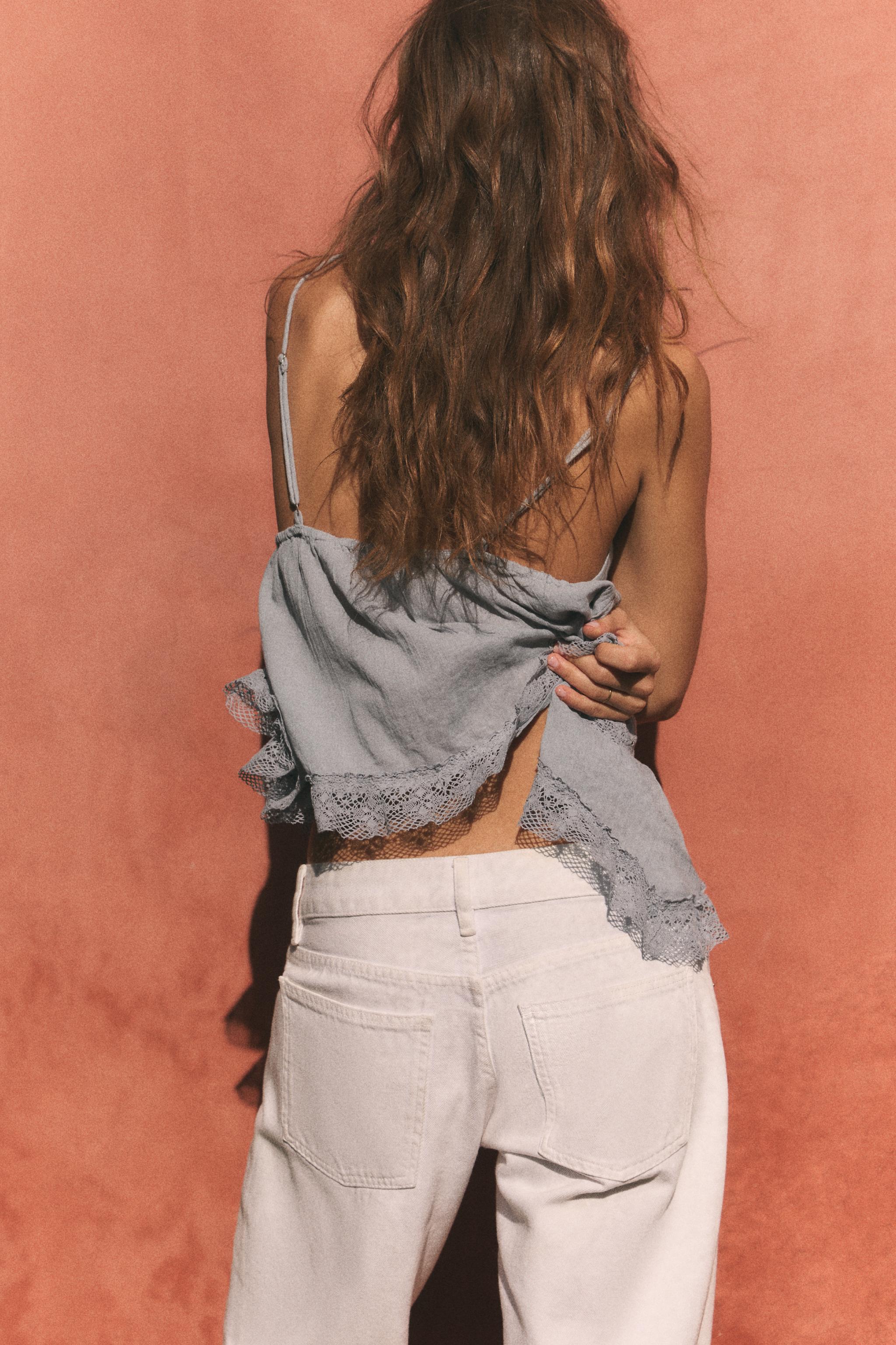 EMBROIDERED STRAP TOP