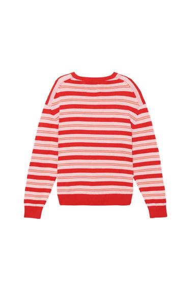 STRIPED COTTON/LINEN JUMPER - Reds by Zara - Image 3