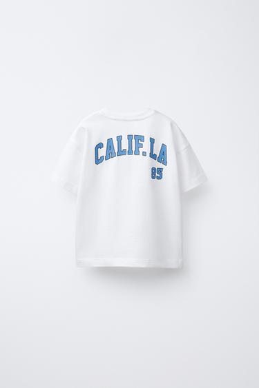 JOGGING SLOGAN T-SHIRT - White by Zara - Image 1