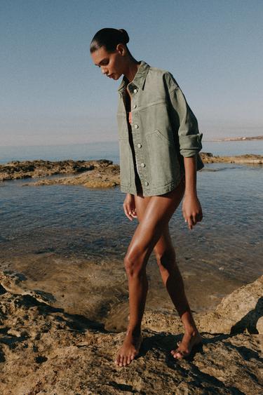 Z1975 DENIM JACKET - Khaki by Zara