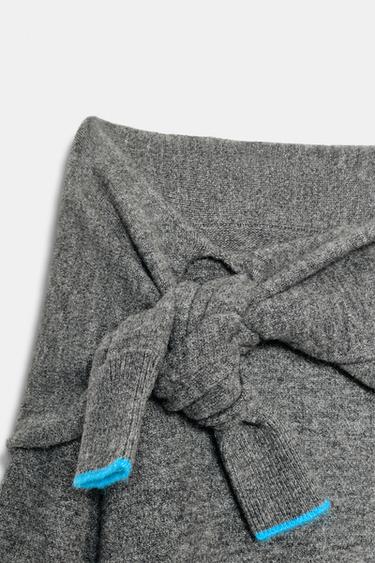 OFF-THE-SHOULDER KNIT SWEATER - Grey marl by Zara - Image 2