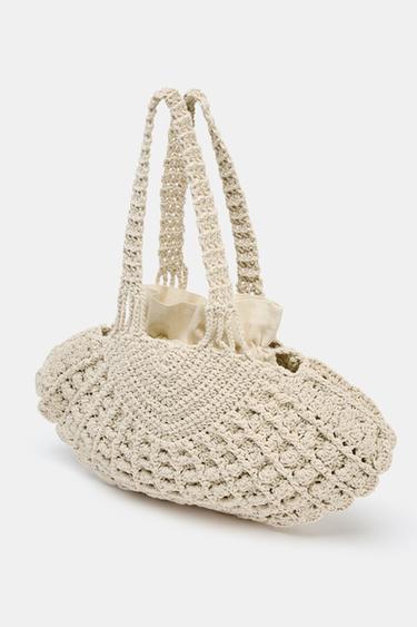 CROCHET SHELL BAG - Light beige by Zara - Image 2