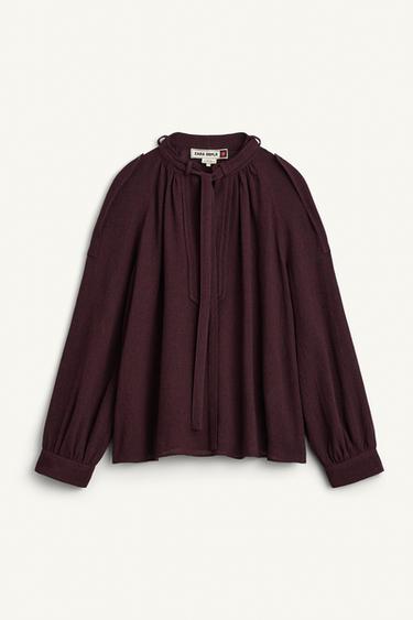 T-SHIRT - Burgundy by Zara