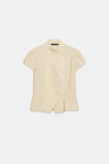 CAMISA MANGA CORTA - Beige de Zara - Imagen 0