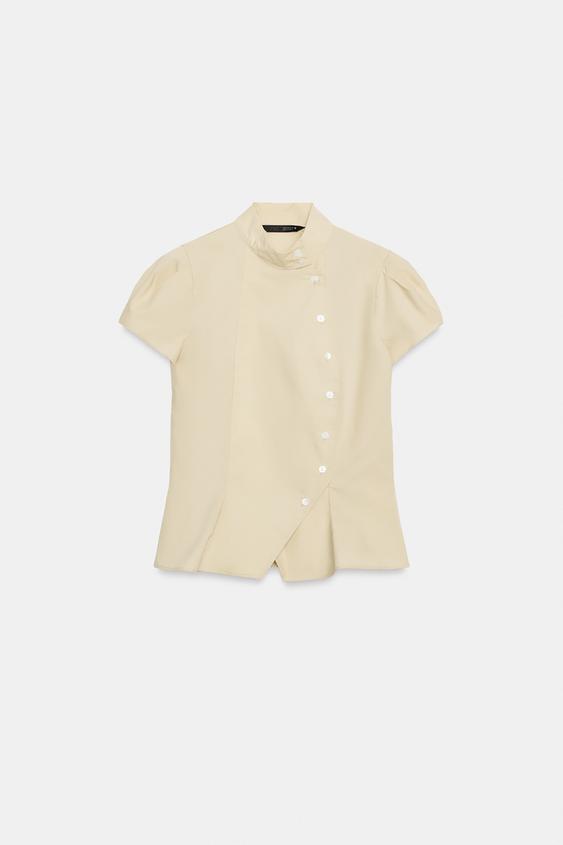 CAMISA MANGA CORTA - Beige de Zara - Imagen 0