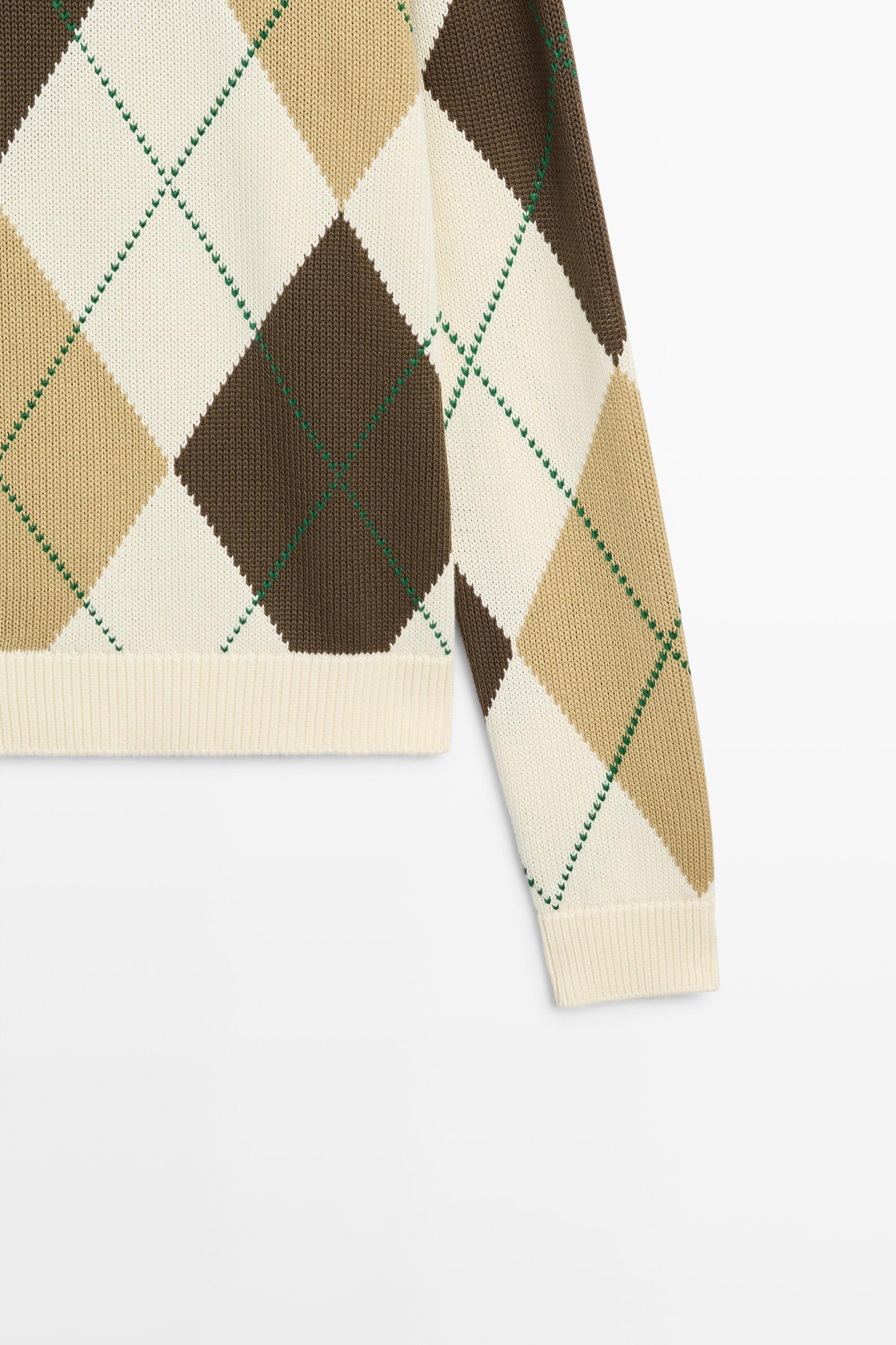 Pull en maille losanges 100% coton