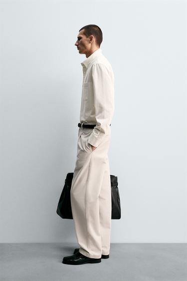 RELAXED FIT PLEATED TROUSERS - Stone by Zara - Image 3