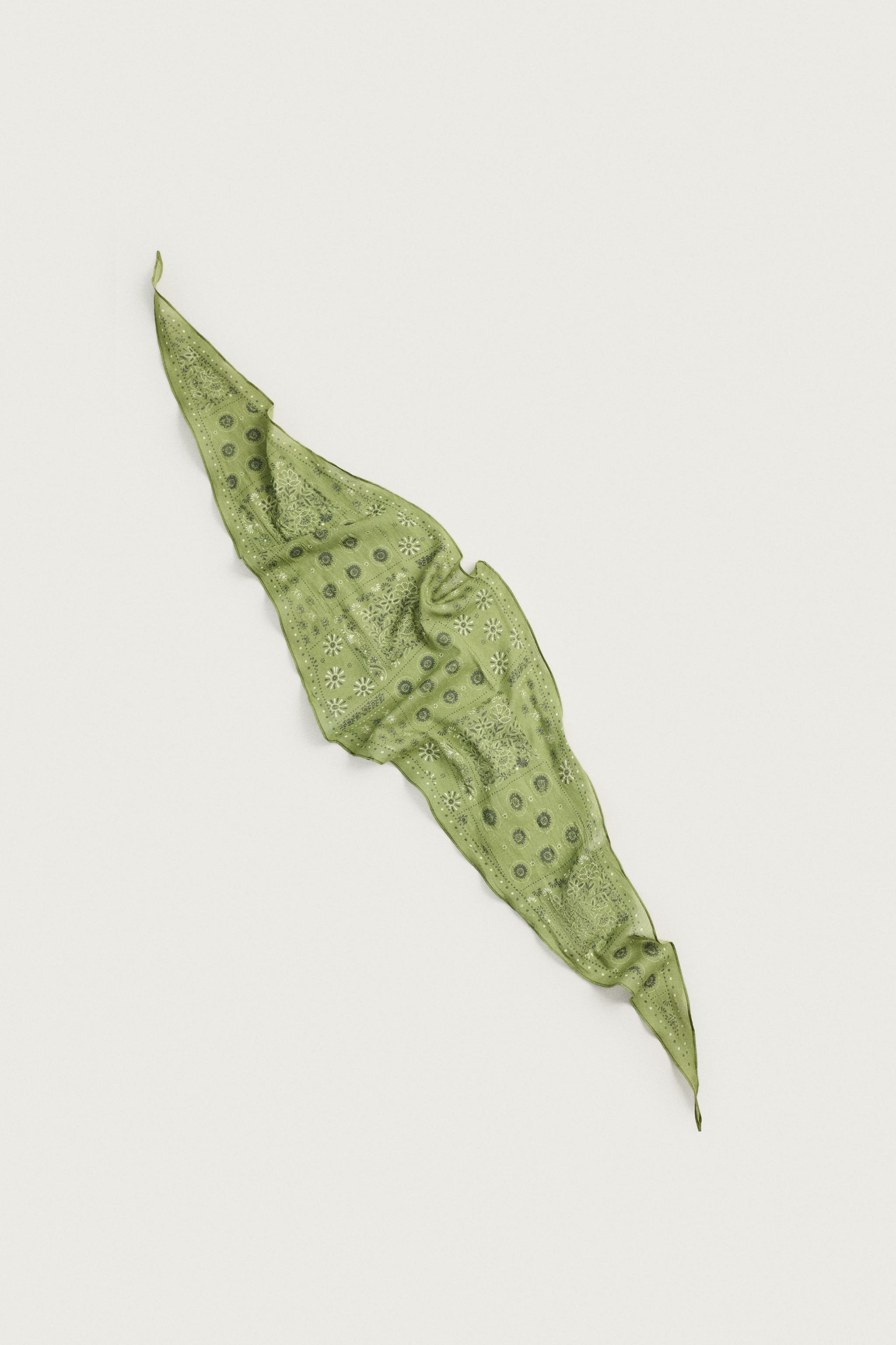 LONG PATCHWORK PRINT BANDANA — Green