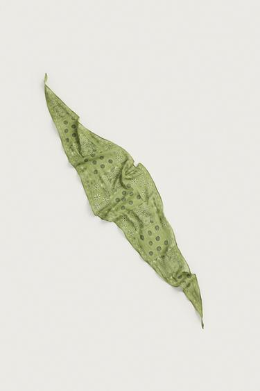 LONG PATCHWORK PRINT BANDANA - Green by Zara