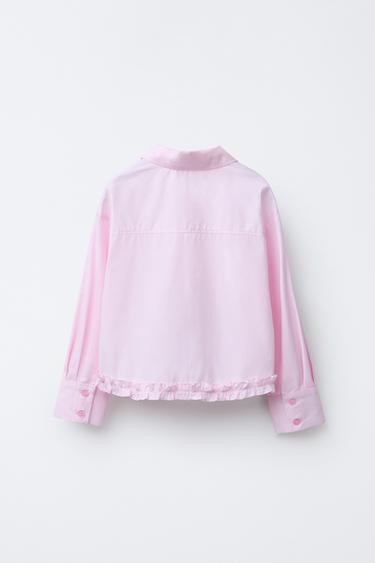 RUFFLED HEM SHIRT - Pink by Zara - Image 1