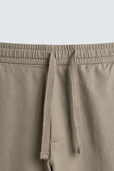 COTTON/LINEN RELAXED FIT TROUSERS - Green by Zara - Image 8