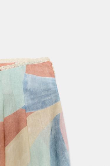 PRINTED WIDE-LEG TROUSERS - Multicoloured by Zara - Image 9