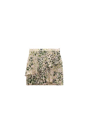 FALDA ESTAMPADO ANIMAL VOLANTES